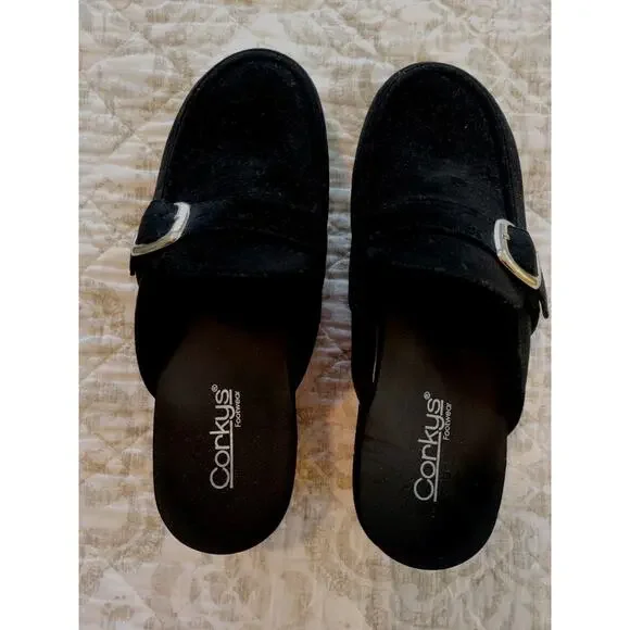 Corky's Black Size 9 Just Precious Slip On Wedge 2.5" Memory Foam Insoles EUC - Picture 4 of 9